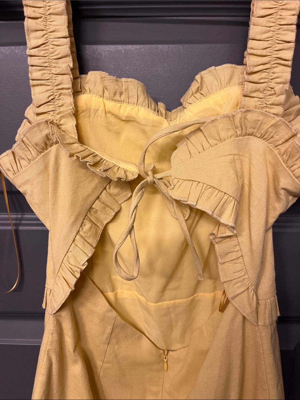 Women’s Yellow Ruffle-Strap Dress - Picture 2 of 3